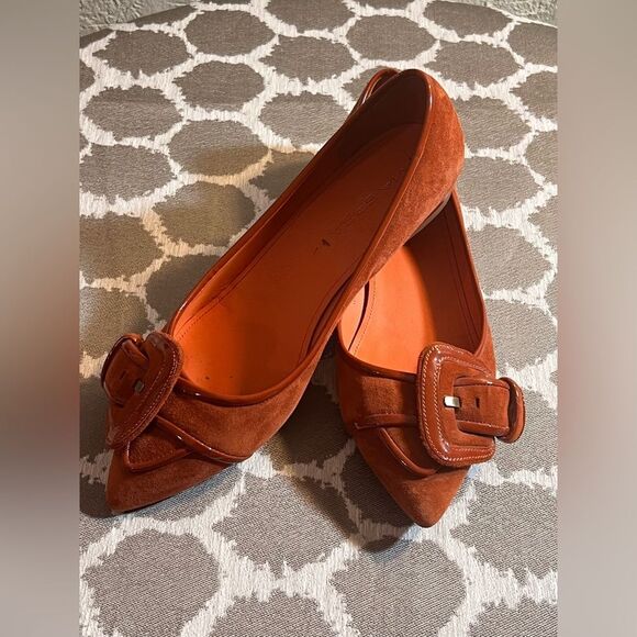 Via Spiga Flats with Decorative Buckle cinnamon suede excellent coquette girl - Picture 4 of 16
